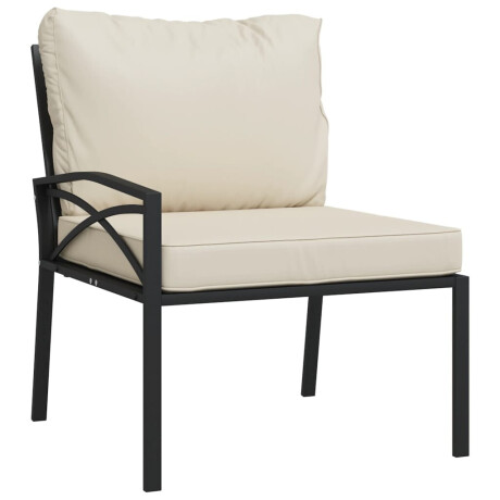 vidaXL Tuinstoelen met zandkleurige kussens 2 st 62x75x79 cm staal afbeelding3 - 1