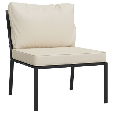 vidaXL Tuinstoelen met zandkleurige kussens 2 st 60x74x79 cm staal afbeelding3 - 1