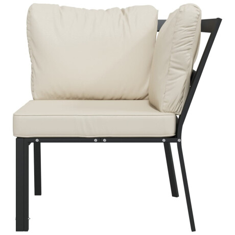 vidaXL Tuinstoel met zandkleurige kussens 76x76x79 cm staal afbeelding3 - 1