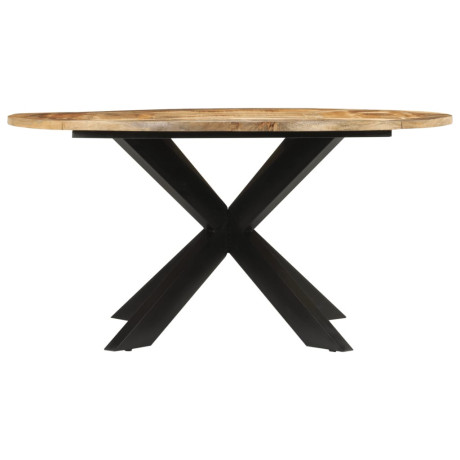 vidaXL Eettafel Ø150x76 cm massief ruw mangohout afbeelding3 - 1