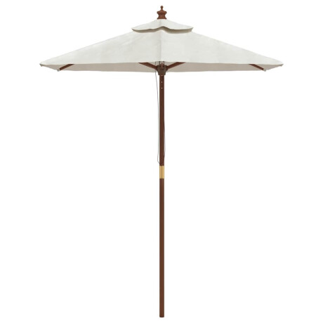vidaXL Parasol met houten paal 196x231 cm zandkleurig afbeelding3 - 1
