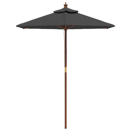 vidaXL Parasol met houten paal 196x231 cm antracietkleurig afbeelding3 - 1