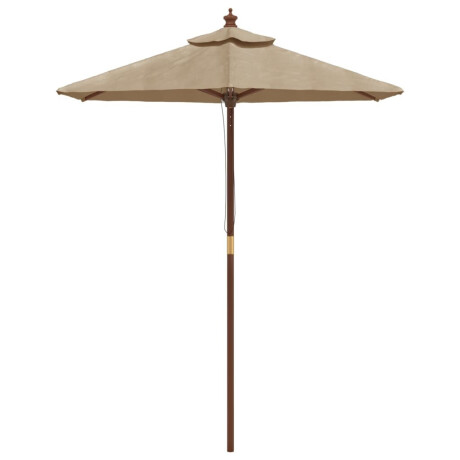 vidaXL Parasol met houten paal 196x231 cm taupe afbeelding3 - 1