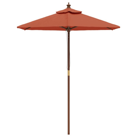 vidaXL Parasol met houten paal 196x231 cm terracottakleurig afbeelding3 - 1