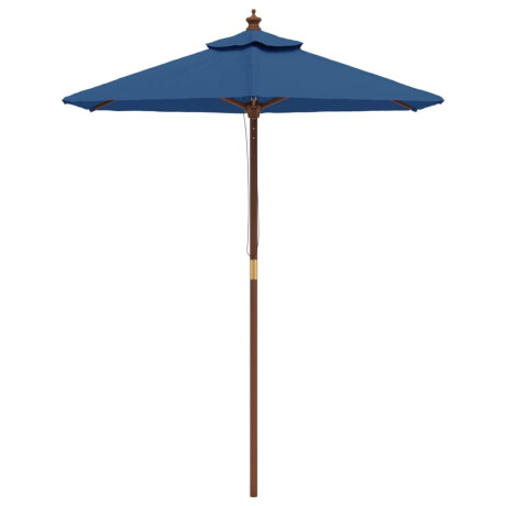 vidaXL Parasol met houten paal 196x231 cm azuurblauw afbeelding3 - 1