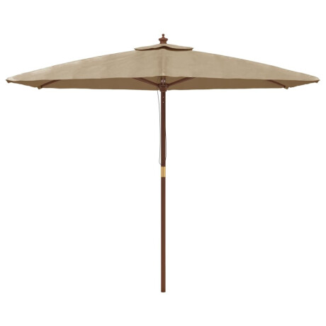 vidaXL Parasol met houten paal 299x240 cm taupe afbeelding3 - 1