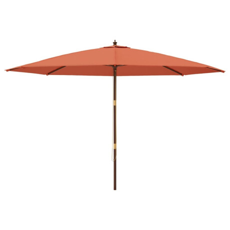vidaXL Parasol met houten paal 400x273 cm terracottakleurig afbeelding3 - 1
