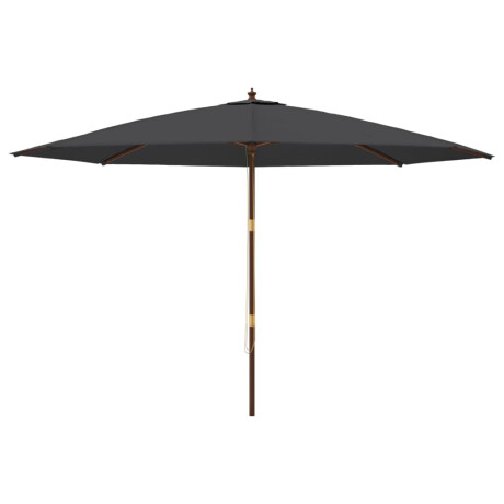 vidaXL Parasol met houten paal 400x273 cm zwart afbeelding3 - 1