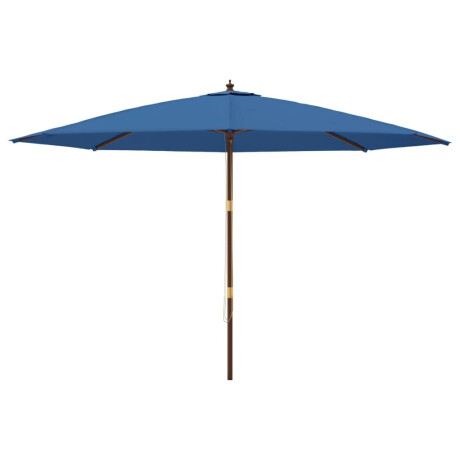 vidaXL Parasol met houten paal 400x273 cm azuurblauw afbeelding3 - 1