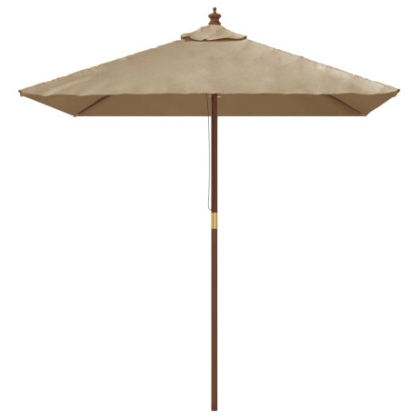 vidaXL Parasol met houten paal 198x198x231 cm taupe afbeelding3 - 1