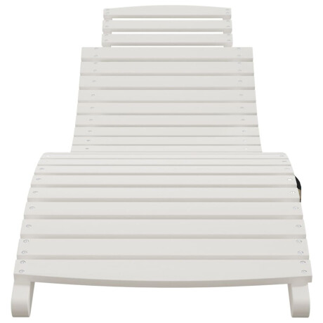 vidaXL Ligbed 184x55x64 cm massief acaciahout wit afbeelding3 - 1