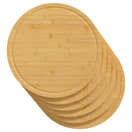 vidaXL Snijplanken 6 st Ø40x1,5 cm bamboe afbeelding3 - 1