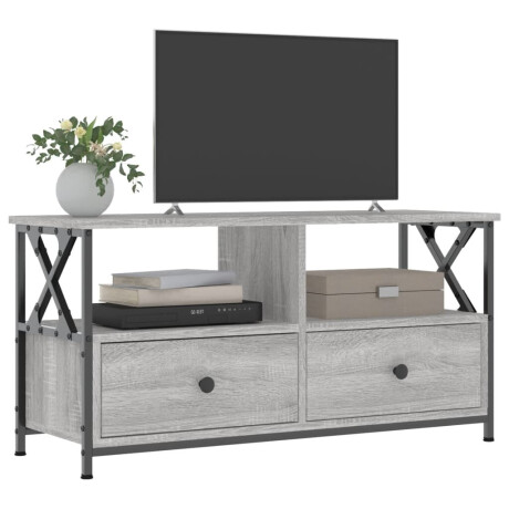 vidaXL Tv-meubel 90x33x45 cm bewerkt hout grijs sonoma eikenkleurig afbeelding3 - 1