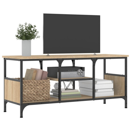 vidaXL Tv-meubel 100x33x45 cm bewerkt hout en ijzer sonoma eikenkleur afbeelding3 - 1