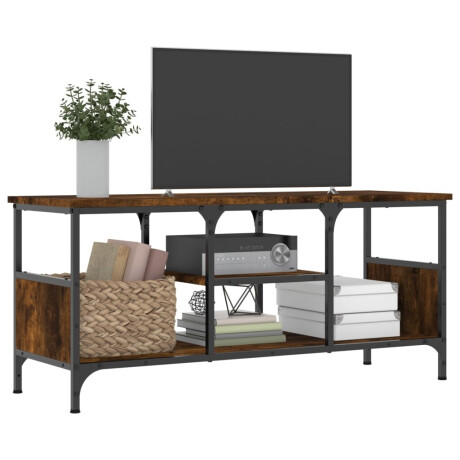 vidaXL Tv-meubel 100x35x45 cm bewerkt hout en ijzer gerookt eikenkleur afbeelding3 - 1