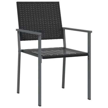 vidaXL Tuinstoelen 2 st 54x62,5x89 cm poly rattan zwart afbeelding3 - 1