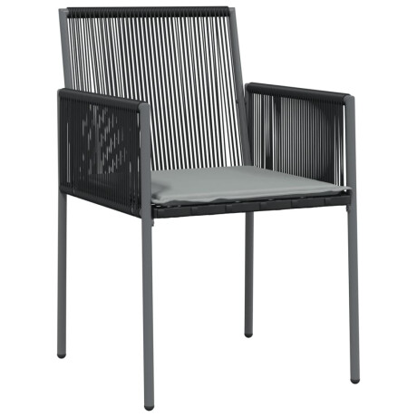 vidaXL Tuinstoelen 2 st met kussens 54x60,5x83,5 cm poly rattan zwart afbeelding3 - 1
