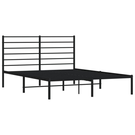 vidaXL Bedframe met hoofdbord metaal zwart 140x200 cm afbeelding3 - 1