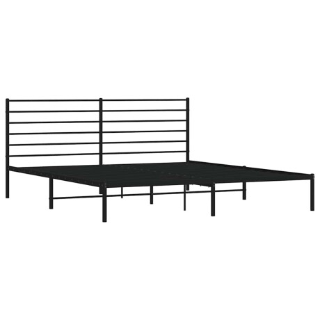 vidaXL Bedframe met hoofdbord metaal zwart 200x200 cm afbeelding3 - 1