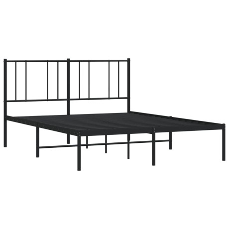 vidaXL Bedframe met hoofdbord metaal zwart 160x200 cm afbeelding3 - 1