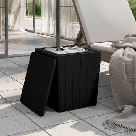 vidaXL Tuintafel met afneembaar deksel polypropeen zwart afbeelding3 - 1