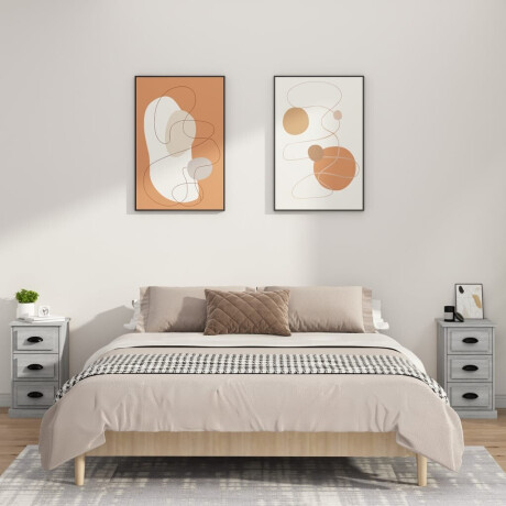 vidaXL Nachtkastje 39x39x67 cm bewerkt hout grijs sonoma eikenkleurig afbeelding3 - 1