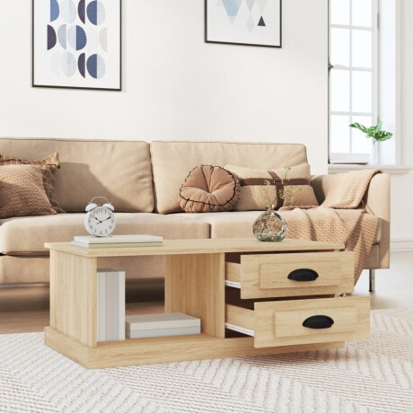 vidaXL Salontafel 90x50x35 cm bewerkt hout sonoma eikenkleurig afbeelding3 - 1