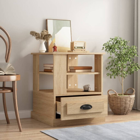 vidaXL Bijzettafel 50x50x60 cm bewerkt hout sonoma eikenkleurig afbeelding3 - 1