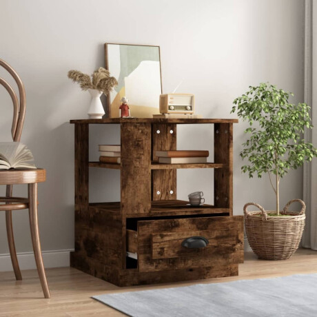 vidaXL Bijzettafel 50x50x60 cm bewerkt hout gerookt eikenkleurig afbeelding3 - 1