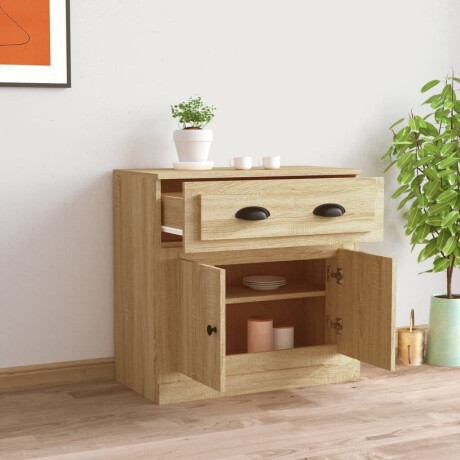 vidaXL Dressoir 70x35,5x67,5 cm bewerkt hout sonoma eikenkleurig afbeelding3 - 1