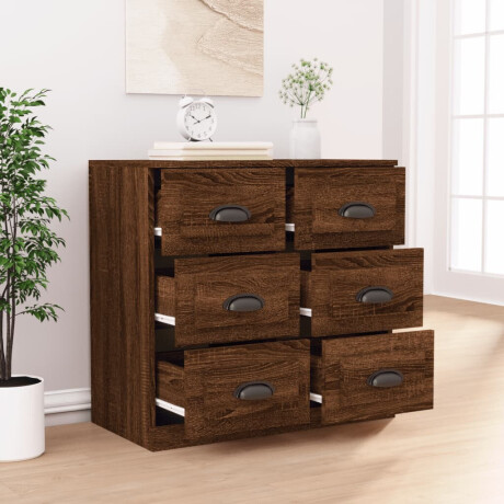 vidaXL Dressoir 70x35,5x67,5 cm bewerkt hout bruin eikenkleur afbeelding3 - 1