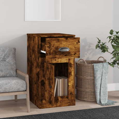 vidaXL Bijzetkast met lade 40x50x75 cm bewerkt hout gerookt eikenkleur afbeelding3 - 1