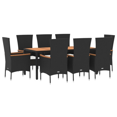 vidaXL 9-delige Tuinset poly rattan zwart afbeelding3 - 1