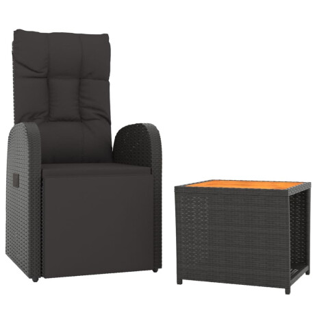 vidaXL 2-delige Loungeset poly rattan en massief acaciahout zwart afbeelding3 - 1