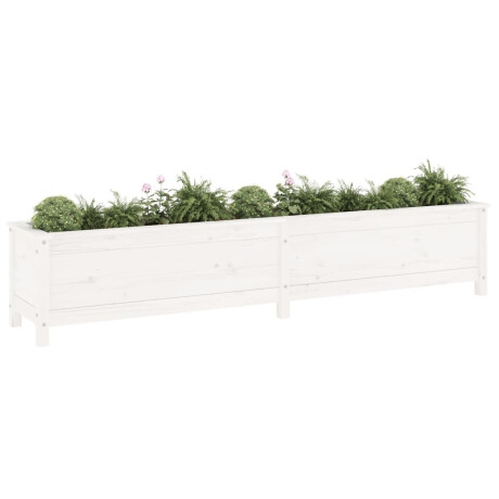 vidaXL Plantenbak verhoogd 199,5x40x39 cm massief grenenhout wit afbeelding3 - 1