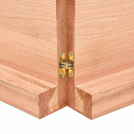 vidaXL Wandschap 120x40x(2-6)cm behandeld massief eikenhout lichtbruin afbeelding3 - 1