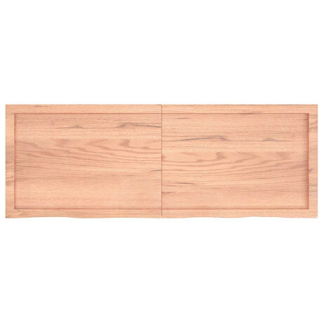 vidaXL Wandschap 140x50x(2-6)cm behandeld massief eikenhout lichtbruin afbeelding3 - 1