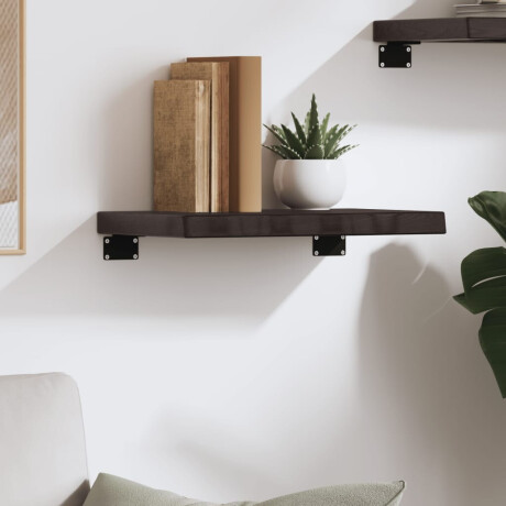 vidaXL Wandschap 40x30x(2-4)cm behandeld massief eikenhout donkerbruin afbeelding3 - 1