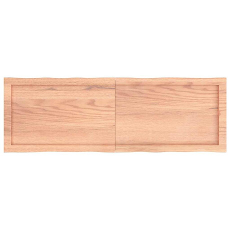 vidaXL Tafelblad natuurlijke rand 120x40x(2-4)cm eikenhout lichtbruin afbeelding3 - 1