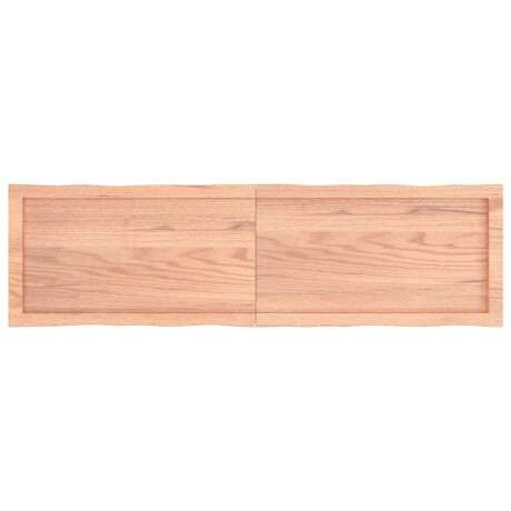 vidaXL Tafelblad natuurlijke rand 140x40x(2-4) cm eikenhout lichtbruin afbeelding3 - 1