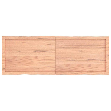 vidaXL Tafelblad natuurlijke rand 140x50x(2-6) cm eikenhout lichtbruin afbeelding3 - 1