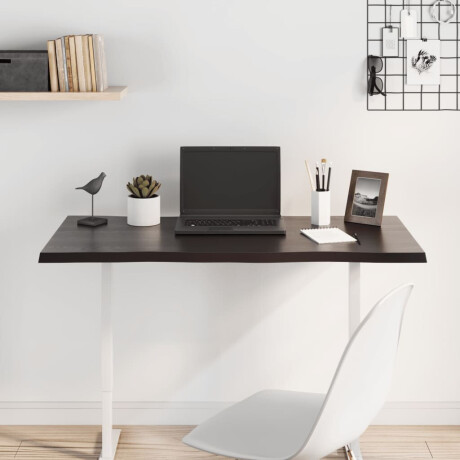 vidaXL Tafelblad natuurlijke rand 100x60x2 cm eikenhout donkerbruin afbeelding3 - 1