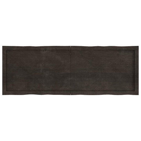 vidaXL Tafelblad natuurlijke rand 140x50x(2-6)cm eikenhout donkerbruin afbeelding3 - 1