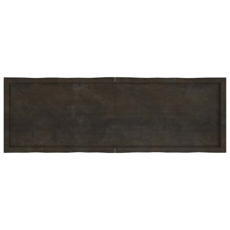 vidaXL Tafelblad natuurlijke rand 160x50x(2-4)cm eikenhout donkerbruin afbeelding3 - 1