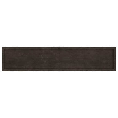 vidaXL Tafelblad natuurlijke rand 200x40x(2-6)cm eikenhout donkerbruin afbeelding3 - 1