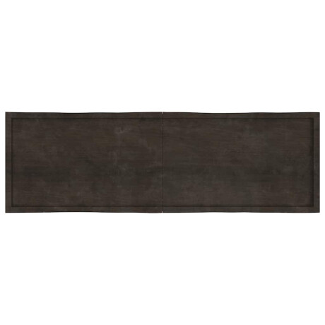 vidaXL Tafelblad natuurlijke rand 200x60x(2-4)cm eikenhout donkerbruin afbeelding3 - 1