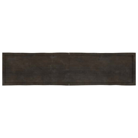 vidaXL Tafelblad natuurlijke rand 220x50x(2-4)cm eikenhout donkerbruin afbeelding3 - 1