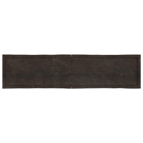 vidaXL Tafelblad natuurlijke rand 220x50x(2-6)cm eikenhout donkerbruin afbeelding3 - 1