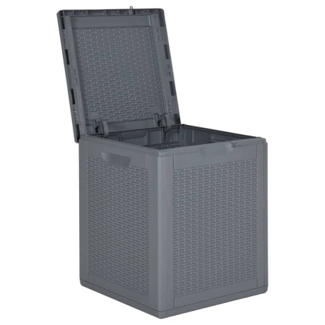 vidaXL Tuinbox 90 L PP rattan grijs afbeelding3 - 1