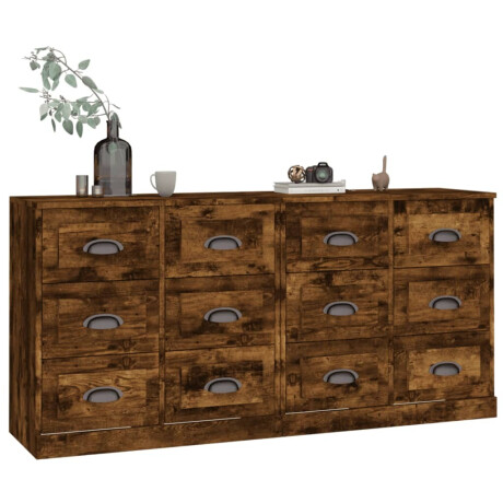 vidaXL Dressoirs 2 st bewerkt hout gerookt eikenkleurig afbeelding3 - 1